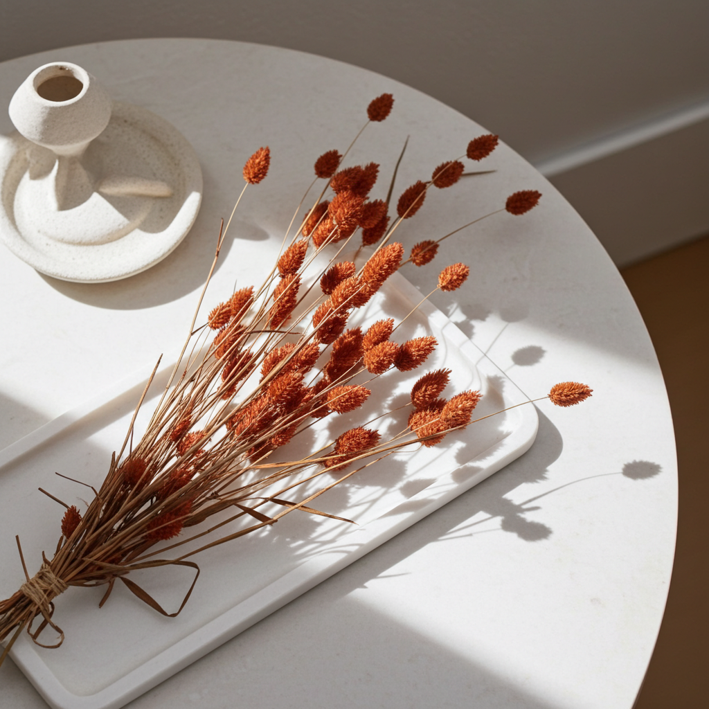 Sušený Phalaris v barvě terracotta – přírodní dekorativní tráva pro podzimní a rustikální aranžmá